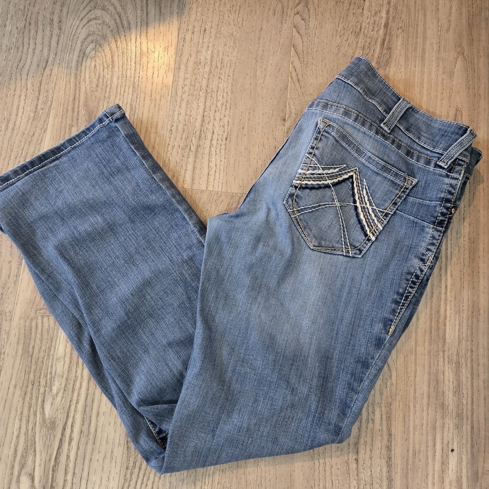 Ariat Jeans Womens 32S Real Denim Riding Jeans Mid Rise Bootcut Cowgirl